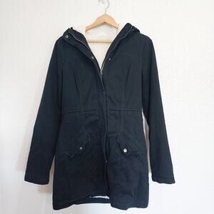 Hollister Navy Blue Fleece Lined Jacket Size L